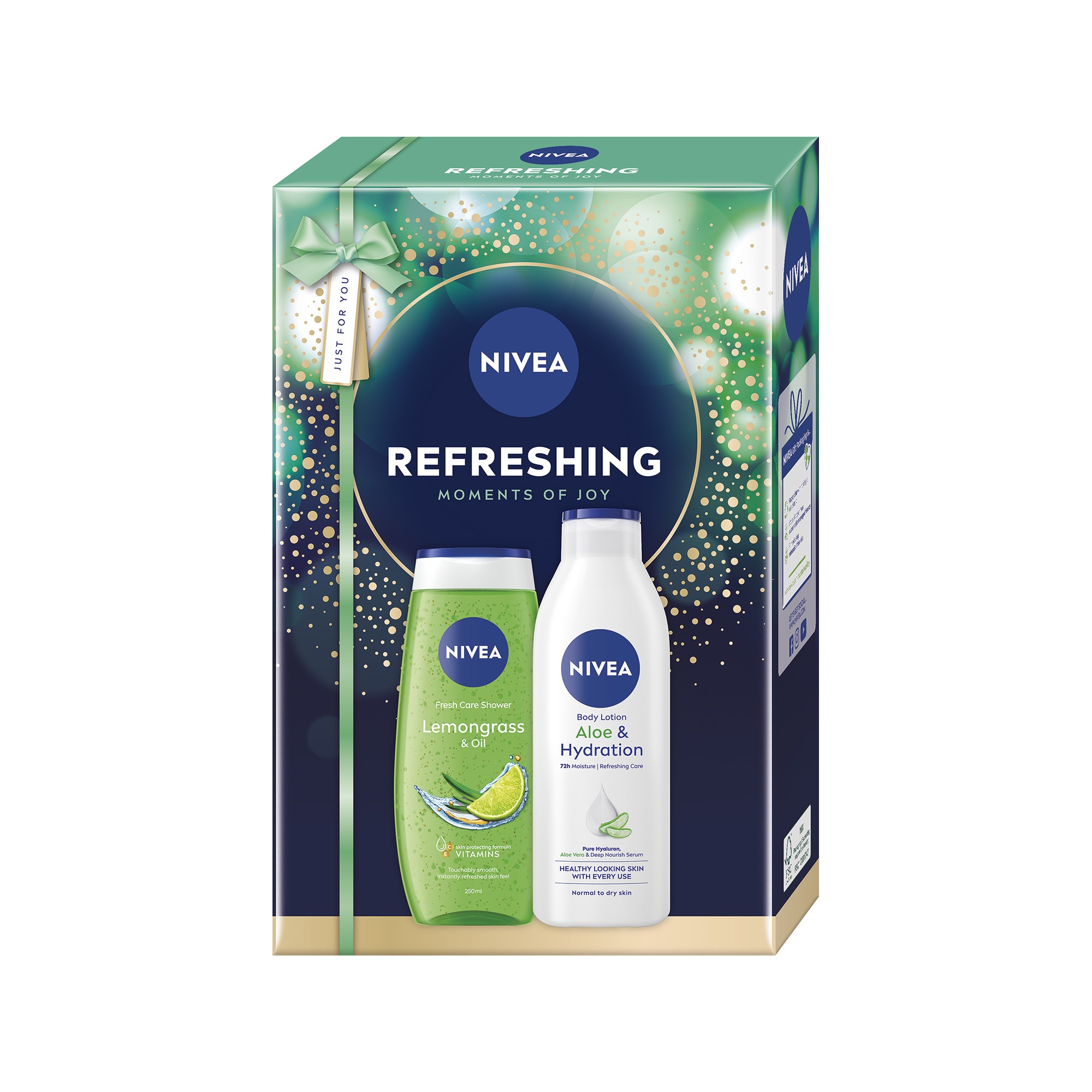 Set: Lapte de corp NIVEA Aloe & Hydration 250 ml + Gel de dus NIVEA Lemongrass & Oil 250 ml