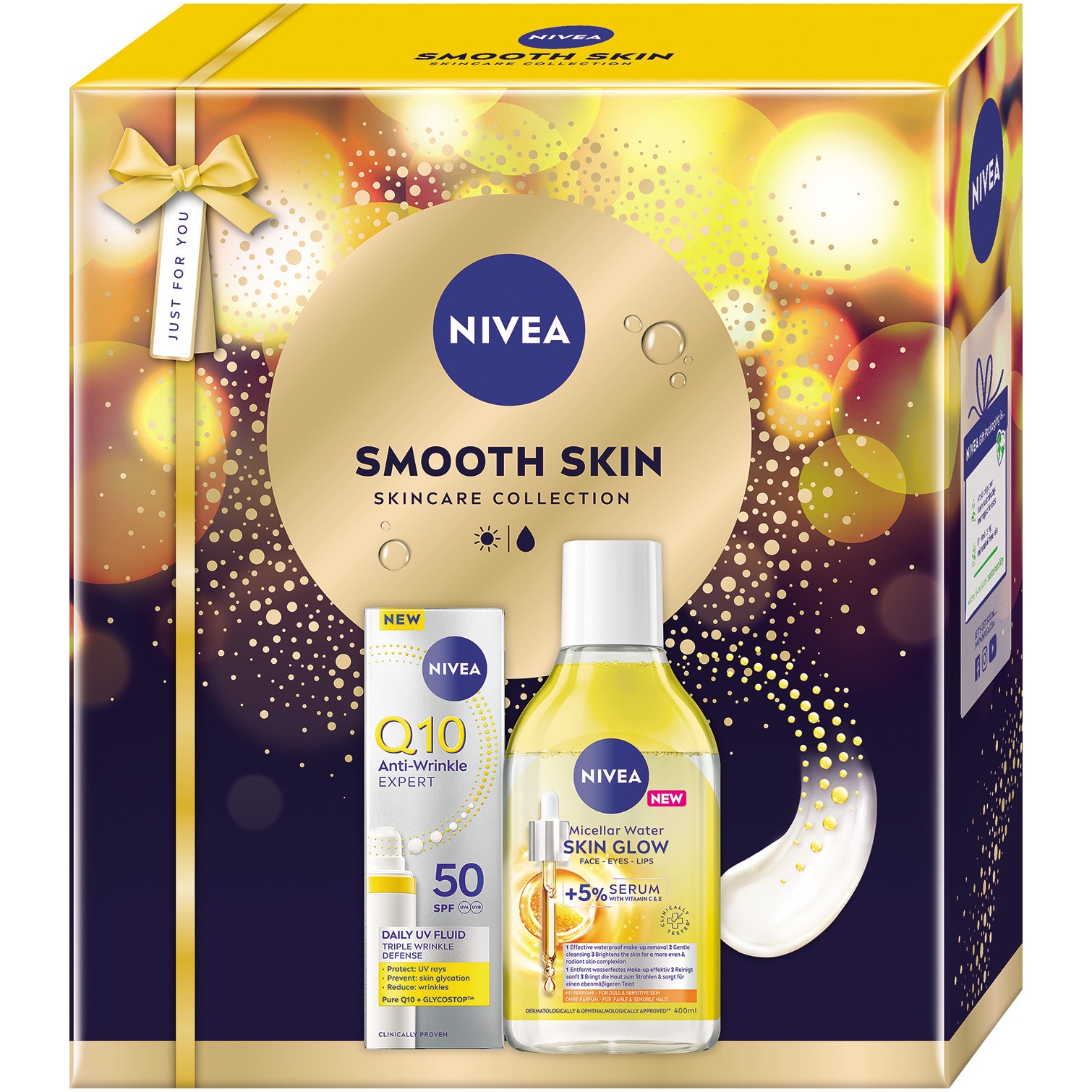 Set: Fluid de zi NIVEA Q10 anti-rid, SPF 50, 40 ml + Apa micelara NIVEA Skin Glow 400 ml