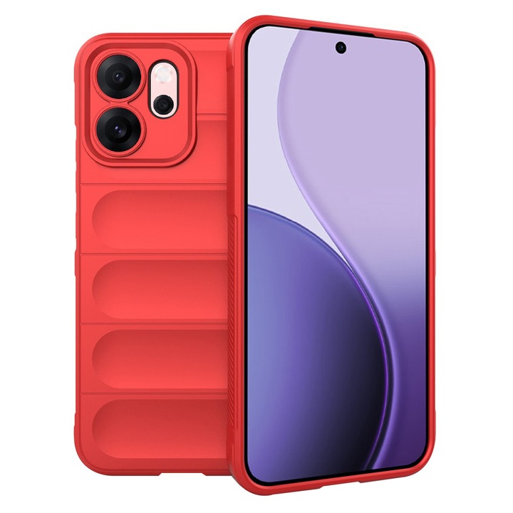 Husa pentru Oppo Reno 14F, 14FS 5G Liquid Silicone, Microfibre Lining, Non-Slip Airbag Design, rosu