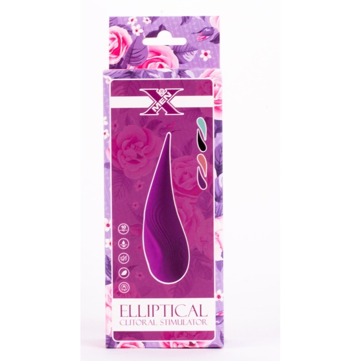 Клиторен стимулатор X-Men, 10 честоти, 5 скорости, ултра мек силикон, елипсовидна форма