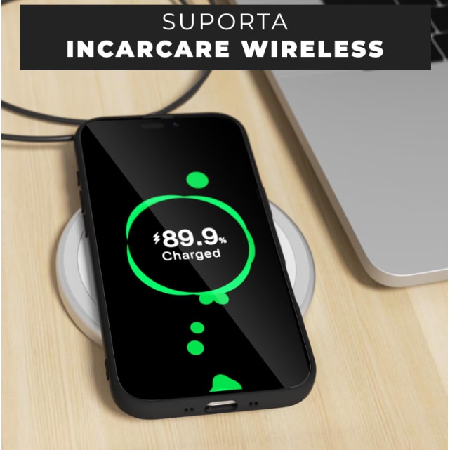 Husa telefon compatibila cu iPhone 17, Anti-Soc, Protectie camera, Microfibra interior ( catifea ), Margini Ridicate pentru Protectia Ecranului, Negru