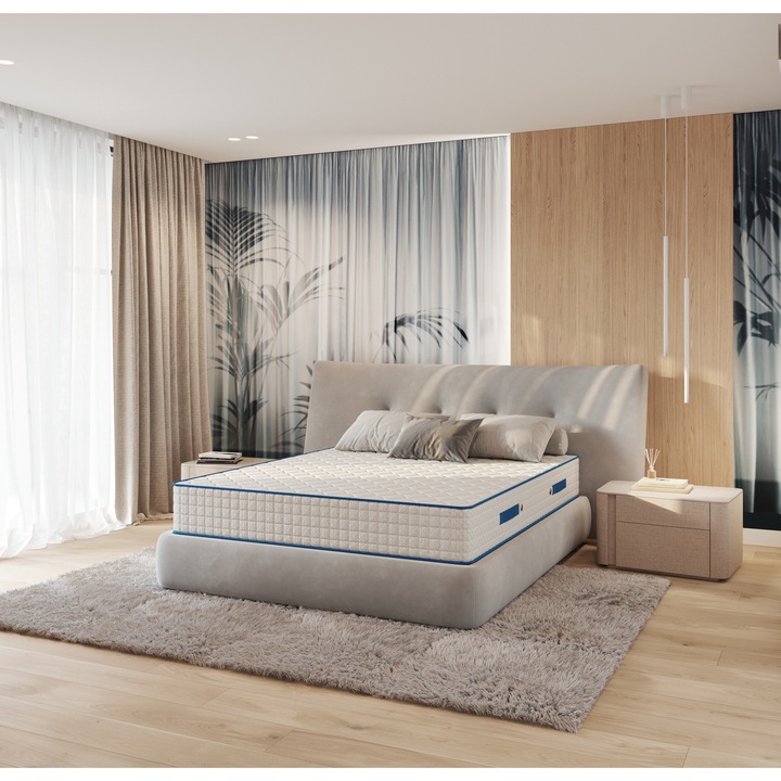 Saltea Medicinala Hard Med Geladi, 190x100 cm, Spuma High Resilience, Arcuri Bonnell, Fermitate tare