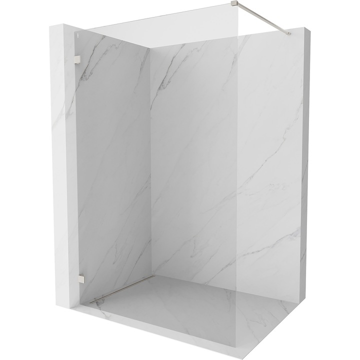 Perete de dus Mexen Lunar Walk-in stanga 160 x 200 cm, transparent 8 mm, nichel periat - 830-160-000-97-00-L