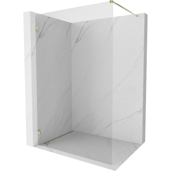 Mexen Lunar perete de dus Walk-in stanga 160 x 200 cm, transparent 8 mm, auriu - 830-160-000-50-00-L