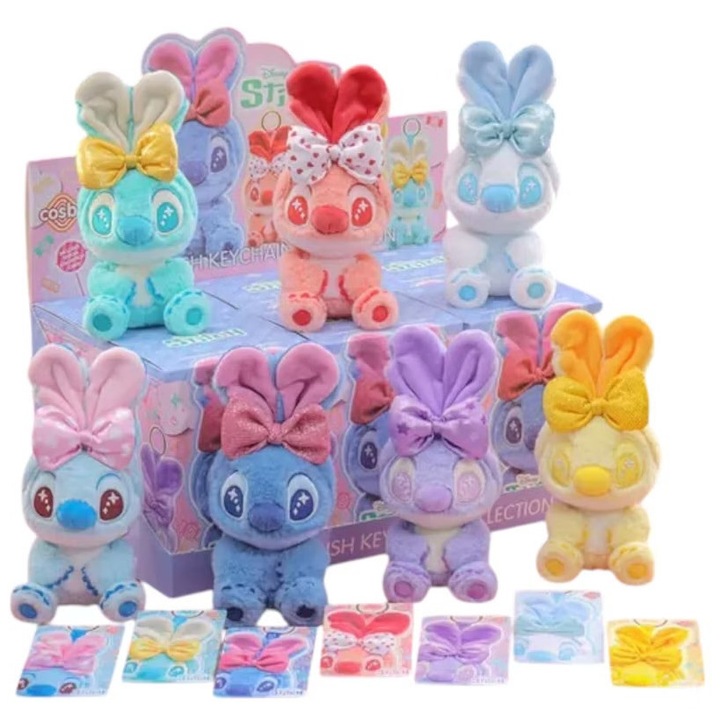 Jucarie de plus Stitch candy, breloc, culori vii, 18 cm, BimBimBo, blindbox