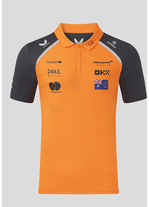 Tricou polo Castore McLaren F1 Team Oscar Piastri, 37454, Negru/Portocaliu