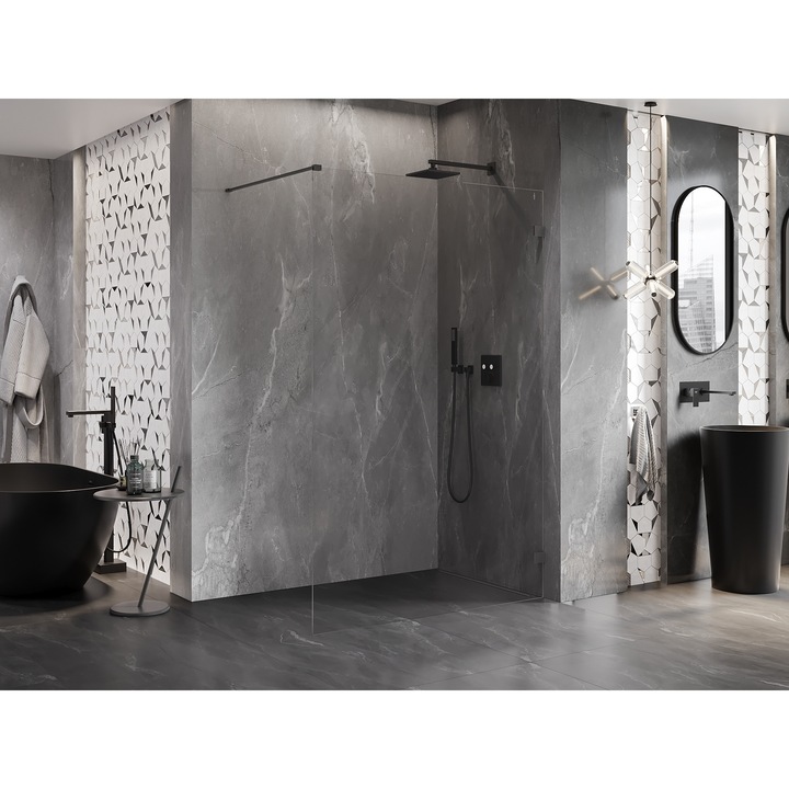 Mexen Lunar Walk-in zuhanyfal jobbos 160 x 200 cm, átlátszó 8 mm, gun metal - 830-160-000-95-00-P
