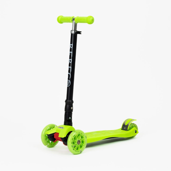 WIGO összecsukható roller, 3 kerékkel és LED lámpákkal, gyerekeknek, zöld