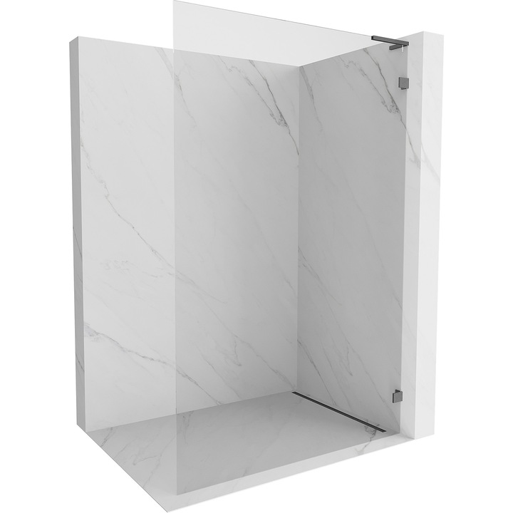 Mexen Lunar L perete de dus Walk-in dreapta 60 x 200 cm, transparent 8 mm, gri armat periat - 830L-060-000-66-00-P