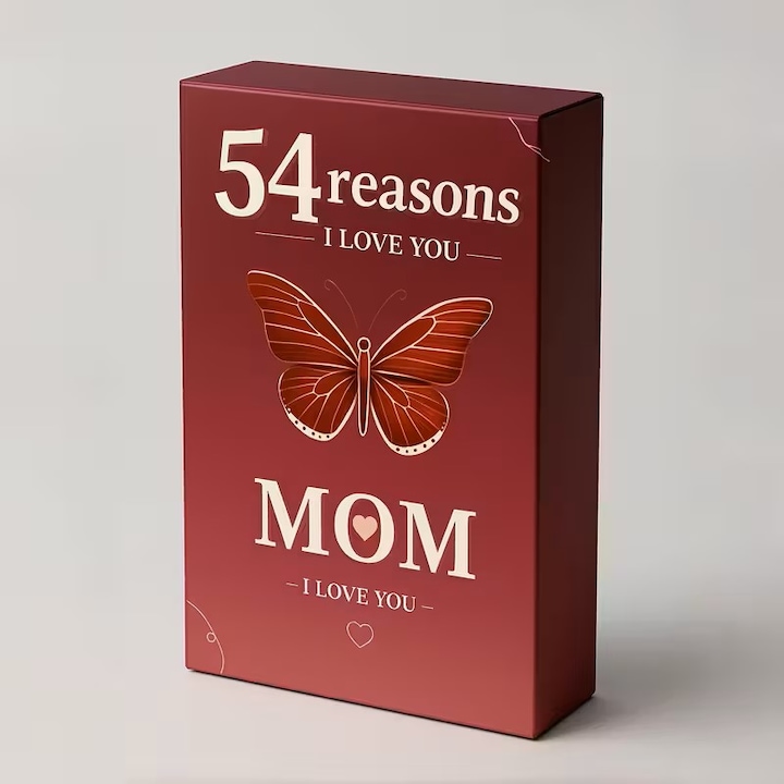 Pachet carduri cu citate inspirationale, 54 motive pentru care te iubesc, mama, 9.8 x 6.1cm