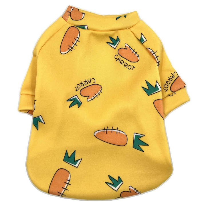 Haina caini talie mica, captusita cu material pufos, ideal sezonul rece, Galben 32x21 cm