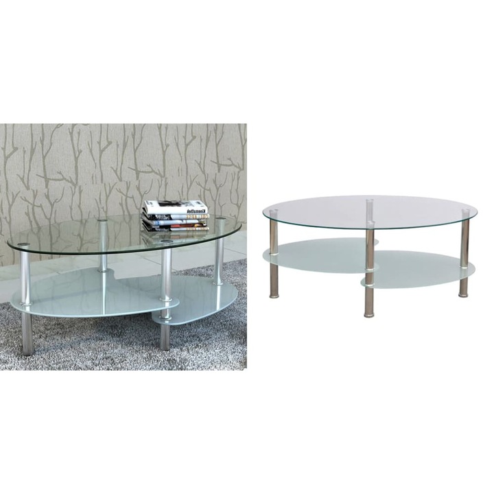 Masuta de cafea cu design exclusivist, alb