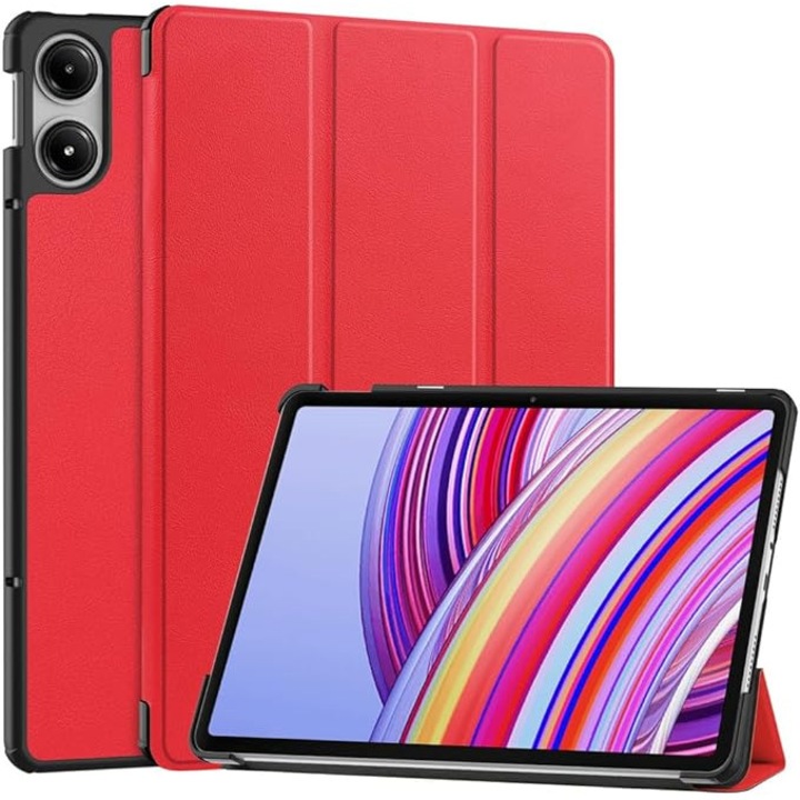 Husa Sigloo pentru tableta Xiaomi Redmi Pad Pro 12.1", Piele Ecologica, Antisoc, Rosu