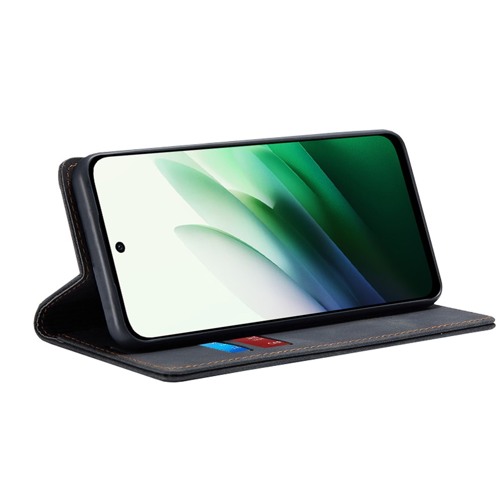 Husa pentru Xiaomi Redmi 15 5G / Redmi 15 4G, SKYDDAR INNOVATION, Confy Cover tip Carte din piele Eco Premium, cu Portofel Interior, set cu sticker, Negru