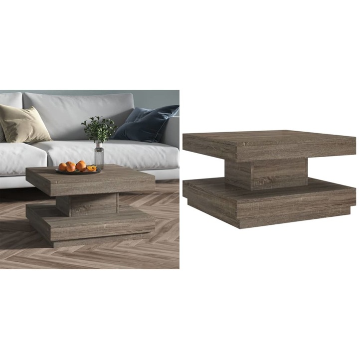 Masuta de cafea, gri, 60x60x35 cm, MDF