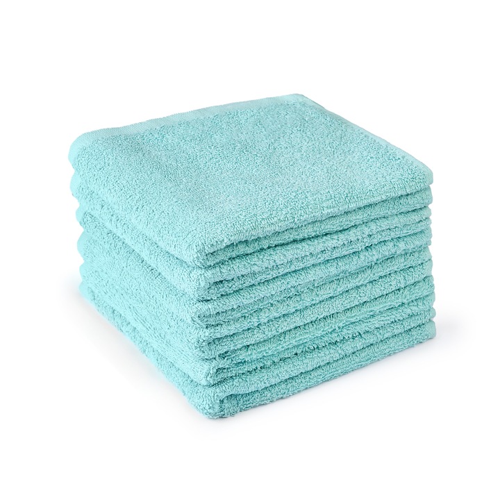 Set 6 Prosoape fata, Royal Home, bumbac 100%, Aqua, 6x50x90cm, 400gr/mp