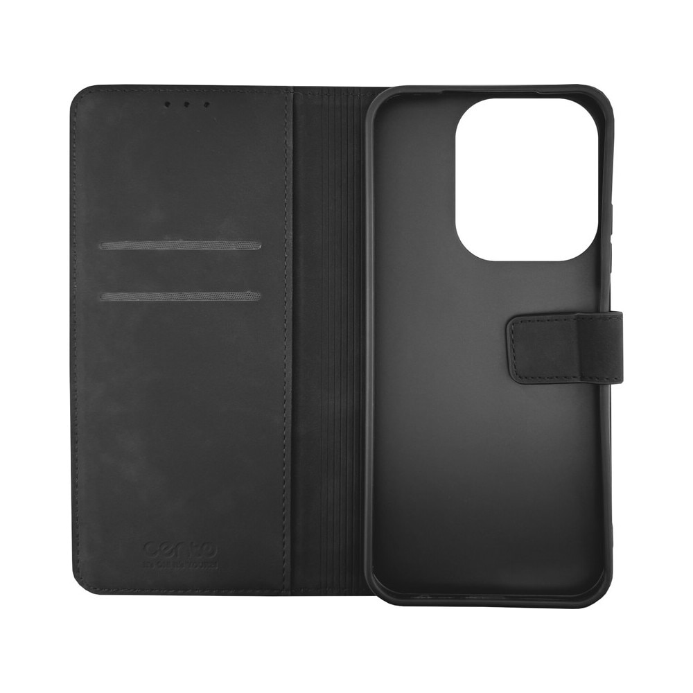 Husa de protectie tip carte CENTO Lima compatibila cu Xiaomi Redmi 15C, Negru, Premium, Piele ecologica, Inchidere magnetica, Protectie Sporita, Anti soc, Anti zgarieturi, Functie de stand