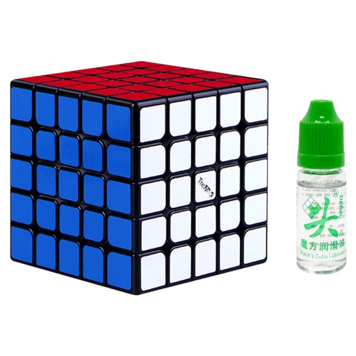Cub logic Qiyi Valk 5M, черен цвят, магнитен + лубрикант Dayan 10ml