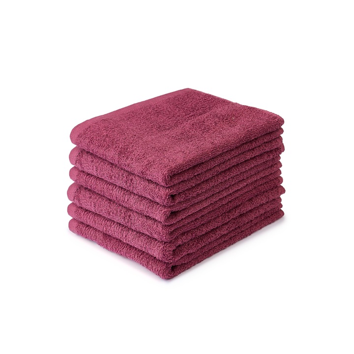 Set 6 Prosoape Bucatarie, Royal Home, Bumbac 100%, Visiniu, 40x70cm