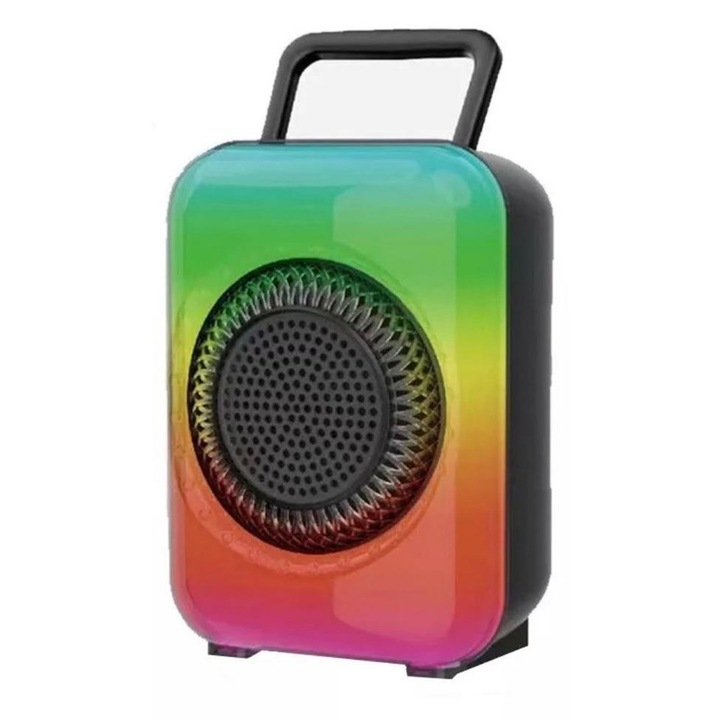 GTS-1867 hordozható hangszóró, 10W, Bluetooth/USB/TF/FM, 1500 mAh akkumulátor, RGB LED