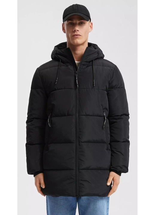 Q/S by s.Oliver Geaca Parka barbati cu gluga si croiala Regular fit, Negru