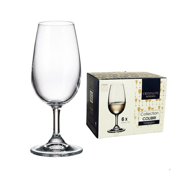 Set 6 pahare cristal Bohemia Colibri 210 ml