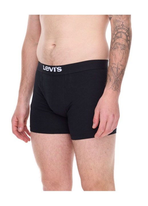 Boxeri Levi's Boxers, pachet de 3 bucati, negri, din bumbac, Negru