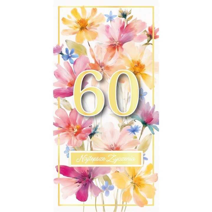 Felicitare Armin Style Urodziny 60, format DL, cu zloceniami, elemente spatiale