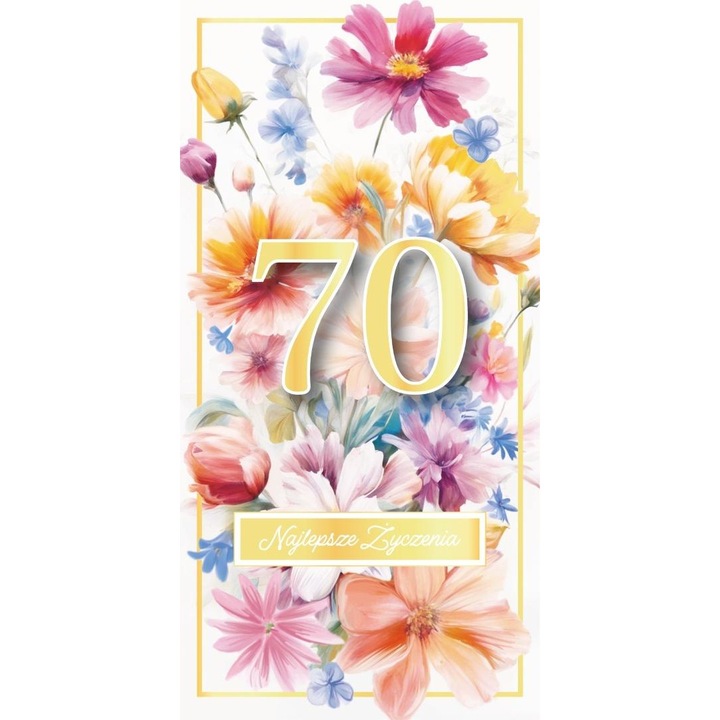 Felicitare Armin Style Urodziny 70, format DL, cu zloceniami, elemente spatiale