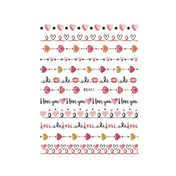 Sticker Decor Unghii 3D Sela Valentine's Day, WG451