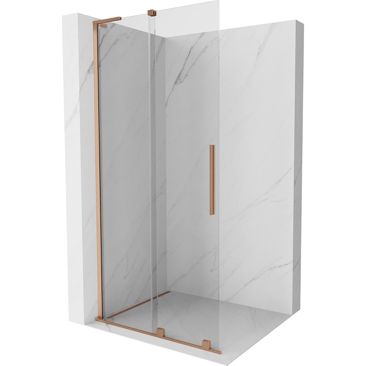 Mexen Velar L perete dus glisant Walk-in 120 x 200 cm, transparent 8 mm, cupru periat - 871-120-003-03-65