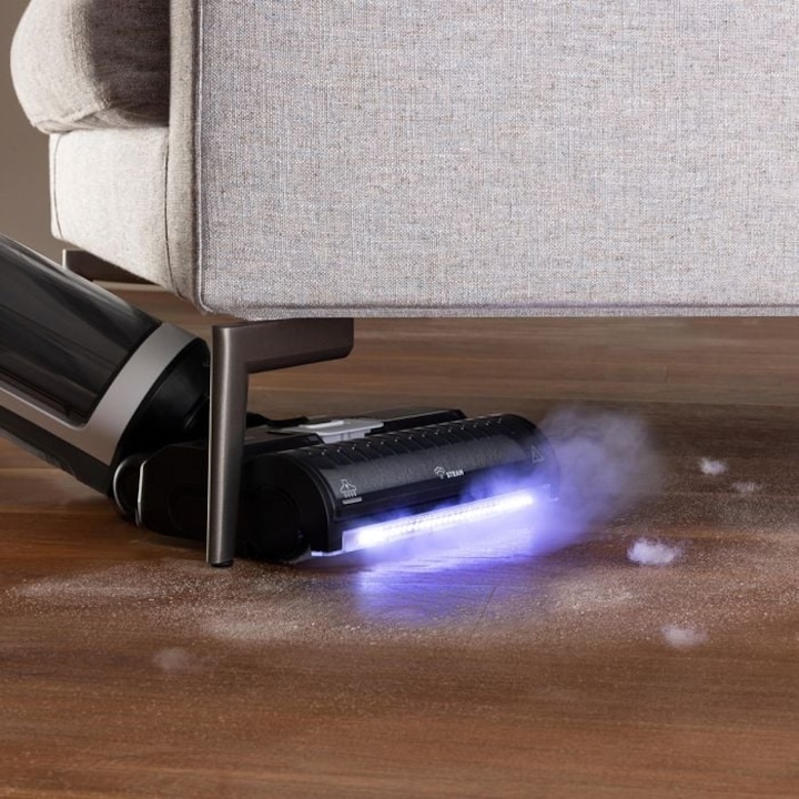 Aspirator vertical cu fir Polti RollySteam WD10C, abur si aspirare umed-uscata, 450 W, gri/alb, 0.6 l