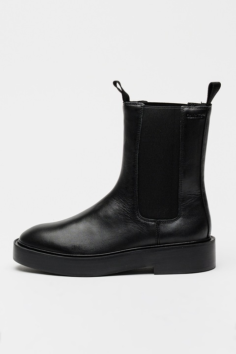 CALVIN KLEIN JEANS, Ghete Chelsea de piele, Negru