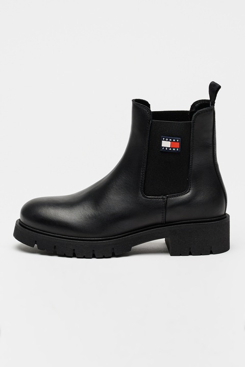 Tommy Jeans, Ghete Chelsea cu toc masiv, Negru