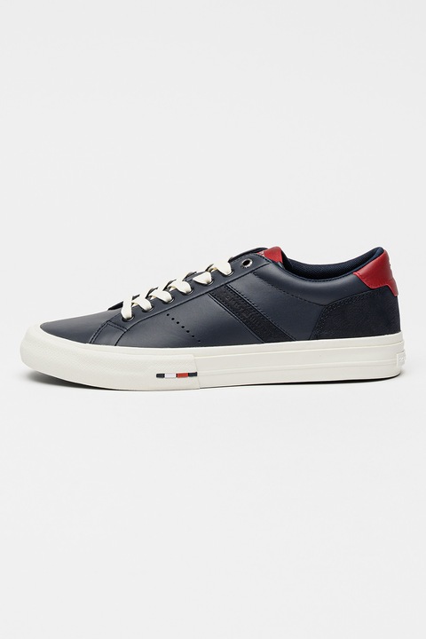 Tommy Hilfiger, Sneaker bőrrészletekkel, Bordó/Tengerészkék