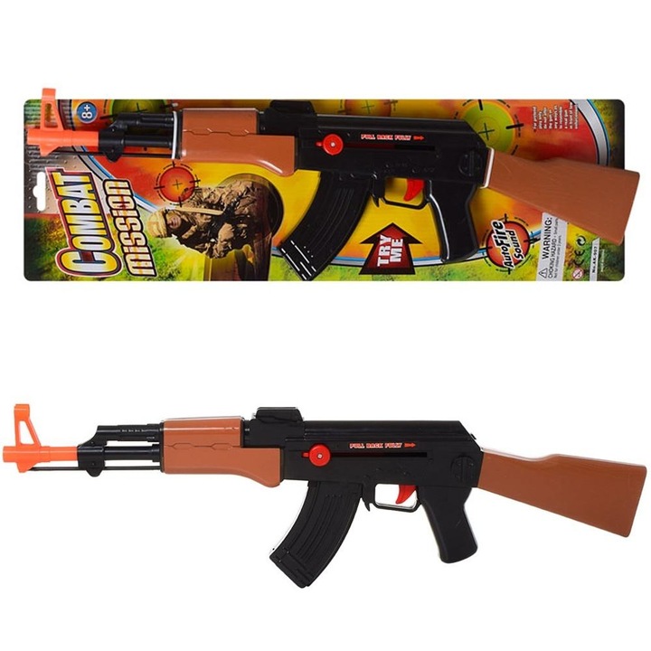 Carabina militara TRIFOX, efecte sonore, culoare negru-maro, 56cm