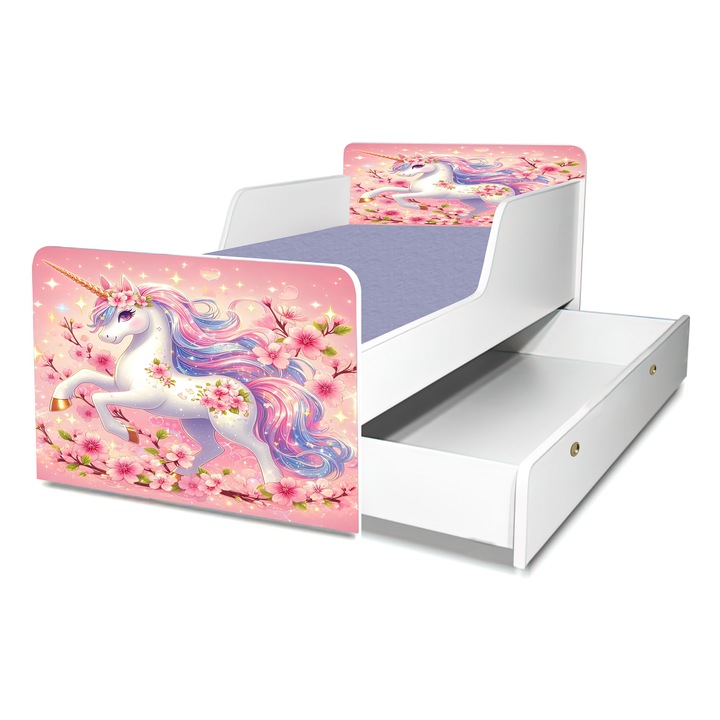 Пате Еднорог Магия, 140x70 см, със чекмедже, предпазител и включен матрак