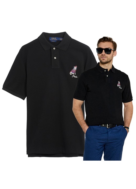 Ralph Lauren férfi póló, fekete, prémium pamut, időtlen szabás, rövid ujjújjújjújjújjújjú