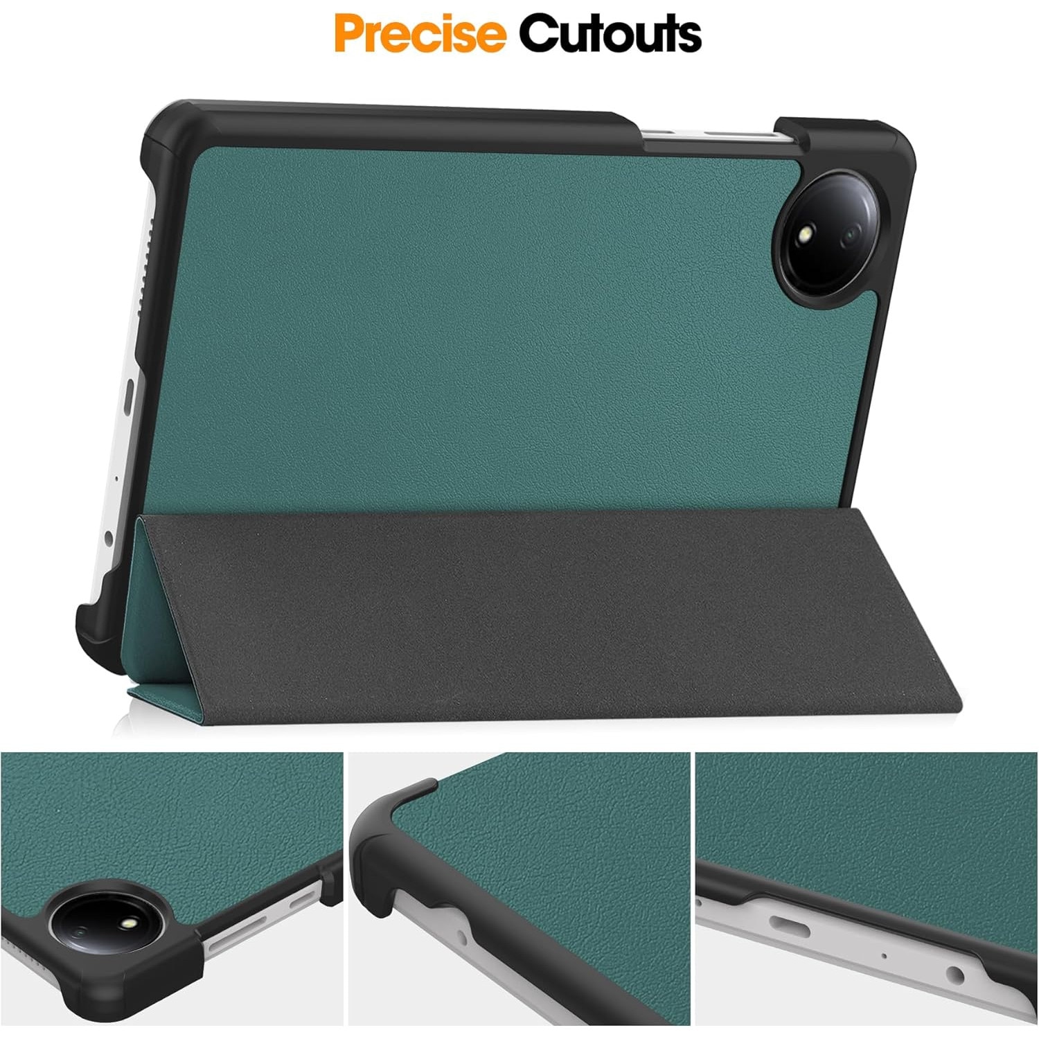 Husa Sigloo pentru tableta Xiaomi Redmi Pad SE 8.7" (2024) Slim, Tri-Fold Magnetic, Piele Ecologica, Antisoc, Stand Reglabil, Verde