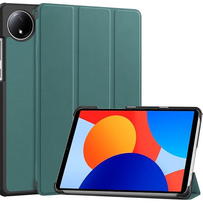 Husa Sigloo pentru tableta Xiaomi Redmi Pad SE 8.7" (2024) Slim, Tri-Fold Magnetic, Piele Ecologica, Antisoc, Stand Reglabil, Verde