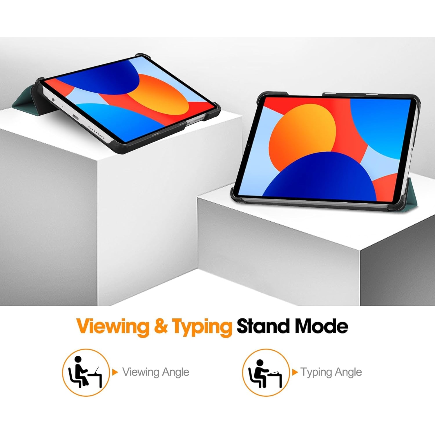Husa Sigloo pentru tableta Xiaomi Redmi Pad SE 8.7" (2024) Slim, Tri-Fold Magnetic, Piele Ecologica, Antisoc, Stand Reglabil, Verde