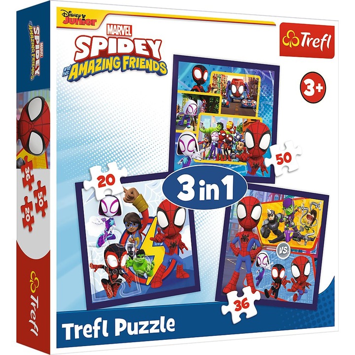 Trefl 3-in-1 puzzle, Marvel Spidey and his Amazing Friends, 50/36/20 darabos
