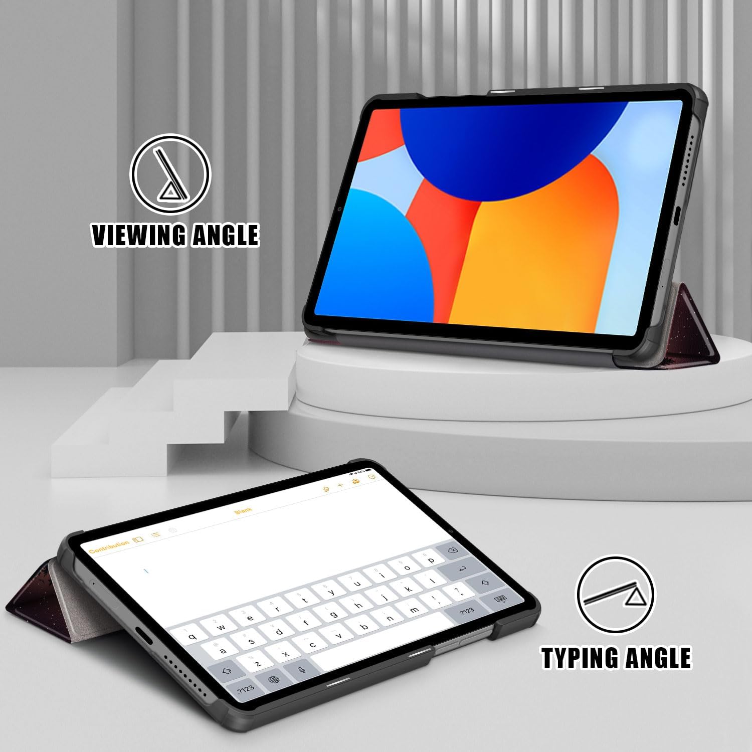 Husă Sigloo pentru tabletă Nightfall, Slim, Tri-Fold Magnetic, Piele Ecologică, 8.7"
