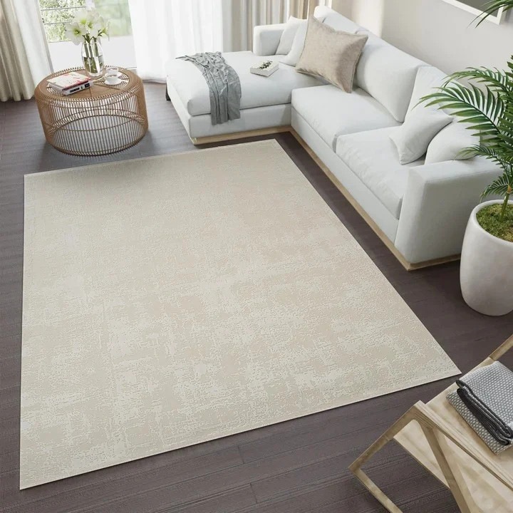 Covor Premium LIVARIO 250 x 350 cm Anemon - F190A L.BEIGE CREAM, Densitate 2.55KG/m2, Certificat Oeko, Grosime 11 mm, Numar noduri pe m2 39000, Modern