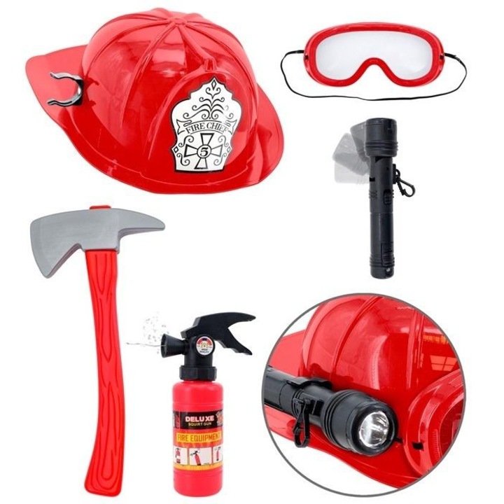 Set de joaca pentru copii, WIDMANN, ustensile pompier, rosu