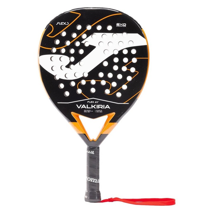 Racheta padel Joma Valkiria Flex, forma rotunda, miez BLACK EVA, cadru din fibra de carbon, negru