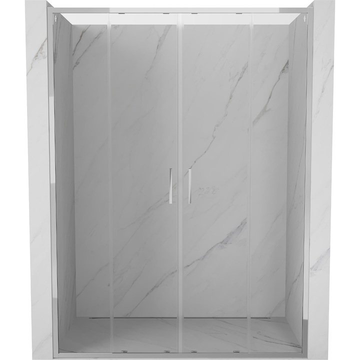 Mexen Exo usi de dus culisante duble 150 cm, transparent, crom - 8152-150-000-01-00