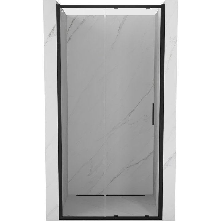 Mexen Exo usi de dus culisante 105 cm, transparent, negre - 8151-105-000-70-00