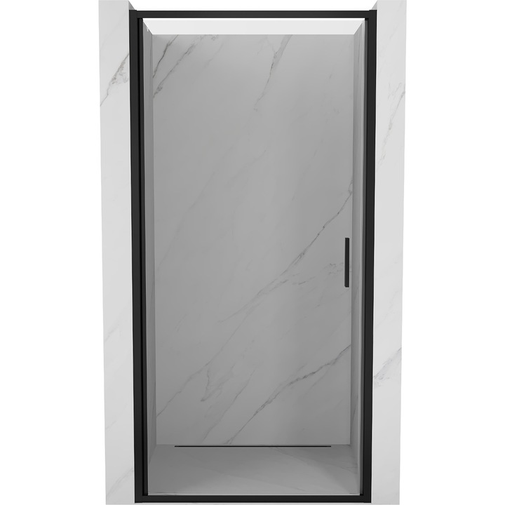 Mexen Exo usi de dus pivotante 65 cm, transparent, negru - 817-065-000-70-00