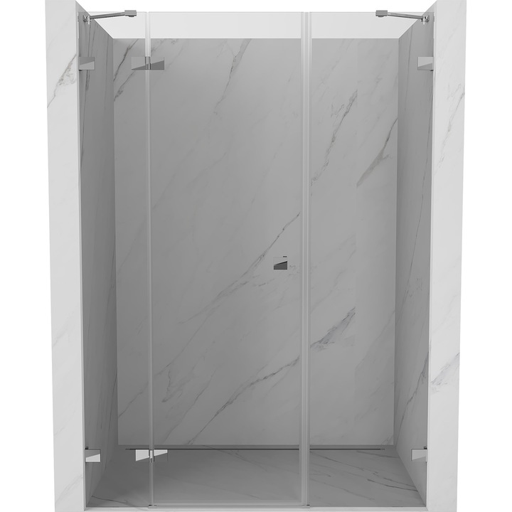 Mexen Lunar usi de dus batante stangi 125 cm, transparent, crom - 834S-125-050-01-00-L